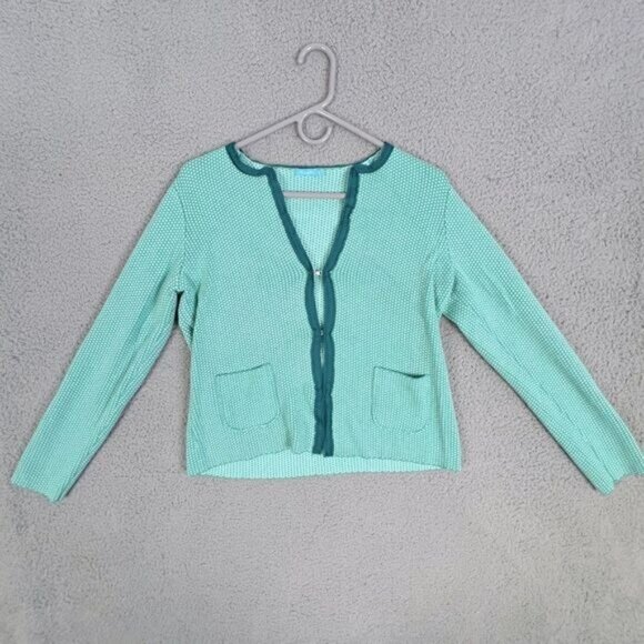 J MCLAUGHLIN WOMENS CARDIGAN STYLE BLOUSE WITH CLASPS GREEN SIZE S - Picture 1 of 10